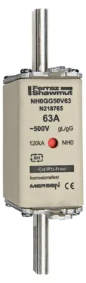 Produktbild von Mersen 1B055.000000 NH0 63A gG 500V NH-Sicherung sfü spannungsführend