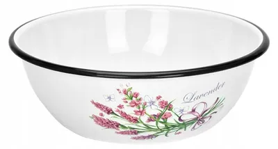 Produktbild von Silesia Emalia LAWENDA Emaille Schüssel 1,5l weiß