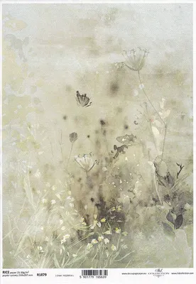 Image de ITD Papier de riz Decoupage Papier de bricolage Soft Paper Serviettentechnik,, R1879 Fleurs, prairie