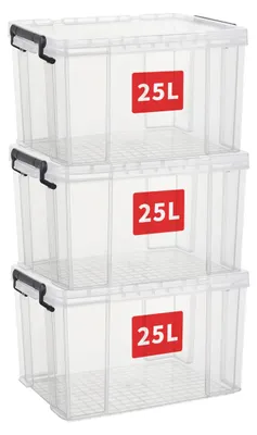 Obrázok produktu pre Solidchoice – Súprava 3 skladacích úložných boxov s vekom