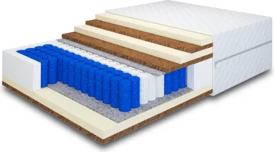 Produktbild von MR GROUP Matratze COCO HARD für Bett 180x200cm Taschenfederkern Filz, Kokos, Höhe 22 cm Komfortschaum Härtegrad H4/H5 mit waschbarem Bezug Mikrofaser