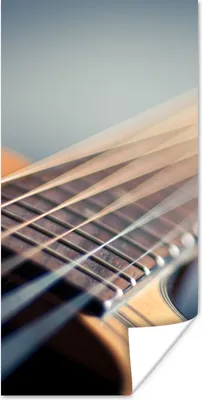 Produktbild von MuchoWow® Poster Nahaufnahme der Saiten einer akustischen Gitarre 40x80 cm - Dekoration