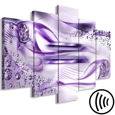 Produktbild von Akustikbild Abstrakt 200x100 cm Bilder Akustikschaum Hochleistungsschallabsorber Schallschutz Leinwand 5 tlg Wandbild Raumakustik Schalldämmung Diamant a-B-0083-b-n