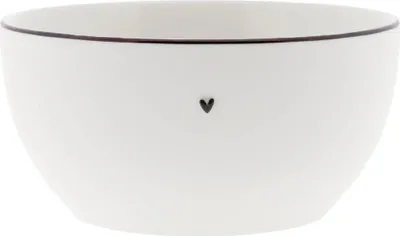 Produktbild von Müslischale HEART mit kleinem schwarzen Herz und Rand D 14cm Bastion Collections