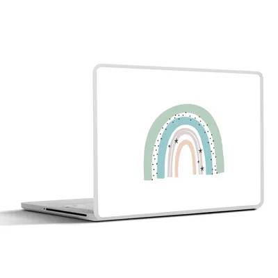 Produktbild von MuchoWow® Laptop Aufkleber Sticker Cover Regenbogen - Kinder - Sterne - Tupfen - Pastell 32.5x23.5 cm - Sticker für Laptop - Selbstklebend