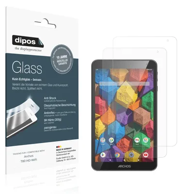 Immagine prodotto di 2x Pellicola Protettiva per Archos T80 HD WiFi Protezione opaco Vetro Flessibile 9H dipos