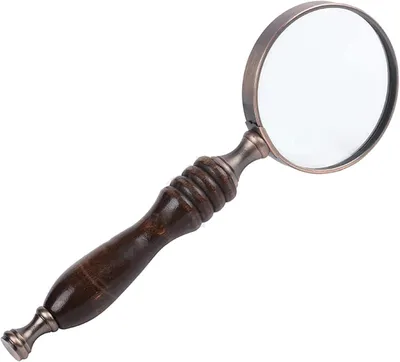 Imagen del producto de Lupa de metal con 10 aumentos, mango de madera de ébano, 1 unidad, ideal para pasatiempos y lectura