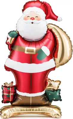 Produktbild von Folienballon Weihnachtsmann stehend 48,5 x 84 cm -