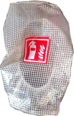 Produktbild von Gitternetzschutzhaube für 6kg Feuerlöscher Symbol ISO 7010