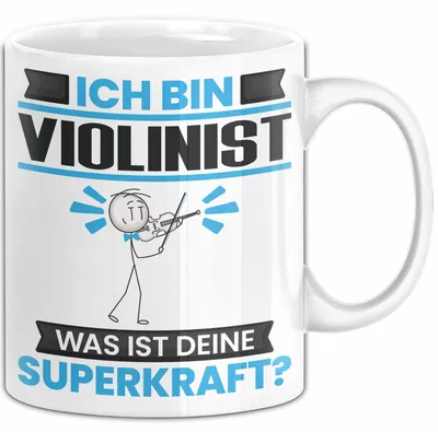 Produktbild von Violinist Tasse Geschenk für Violinist Geburtstag Lustiger Spruch Kaffee-Becher Was Ist Deine Superkraft (Weiß)