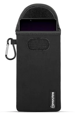 Produktbild von MobyDefend Hülle für Sony Xperia 1 IV - Neopren Handytasche mit Karabiner für die Gürtelschlaufe - Schwarz