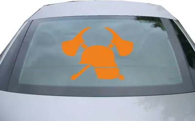 Produktbild von Indigos UG - Aufkleber Heckscheibe & Motorklappe DE2414 - orange - 600x450 mm - Feuerwehr - Auto Scheiben Fenster Heckklappe Tuning Racing JDM - Die cut