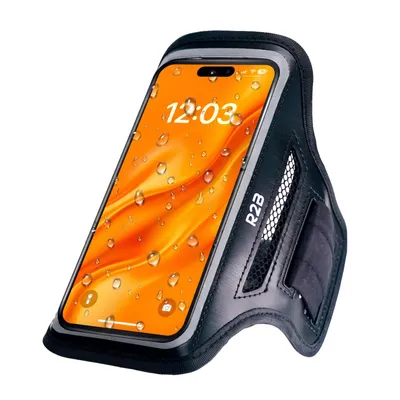 Produktbild von R2B Handyhalterung joggen - wasserdicht bis 7 Zoll- Sportarmband - Handytasche arm - Handy halterung sport – reflektierend
