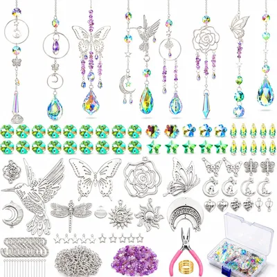 Imagen del producto de Omgoods - Kit de creación de atrapasoles de cristal, con 400 elementos incluidos