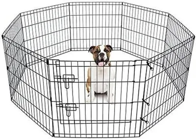 Immagine prodotto di Elzusha - Recinto pieghevole per cani con 8 pannelli - Utilizzabile sia all'interno che all'esterno - Piccolo, colore nero