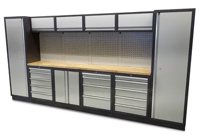 Produktbild von HBM professionelles modulares Werkstattsystem, 16-teilig, schwarz-grau