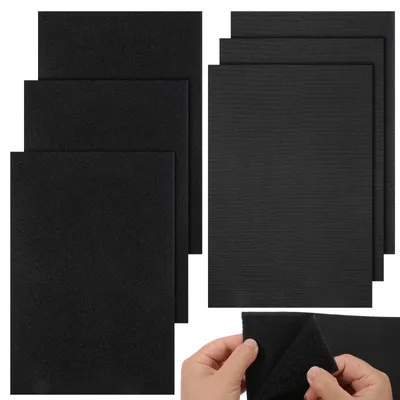 Produktbild von Klettband zum Annähen – 6 Stück, 20x30 cm, schwarz, breit