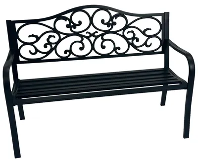 Produktbild von Gartenbank 2-Sitzer 63 x 127 x 85 cm Stahl Schwarz