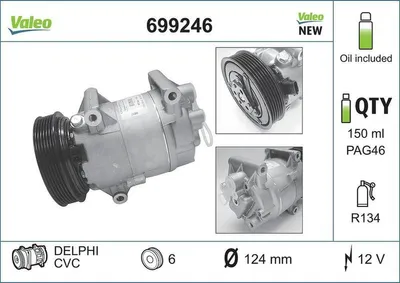 Produktbild von VALEO Kompressor, Klimaanlage 699246