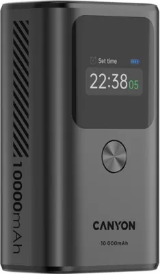 Obrázek produktu pro Canyon OnPower 130 – powerbanka – – displej – vstup USB-C – výstup 2x PD 30 W – baterie