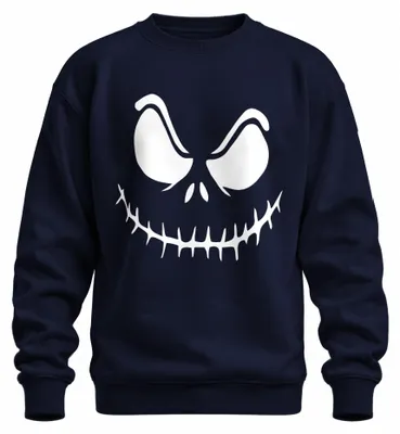 Immagine prodotto di Jack Skellington faccia Nightmare before Christmas pullover felpa unisex, Navy, S