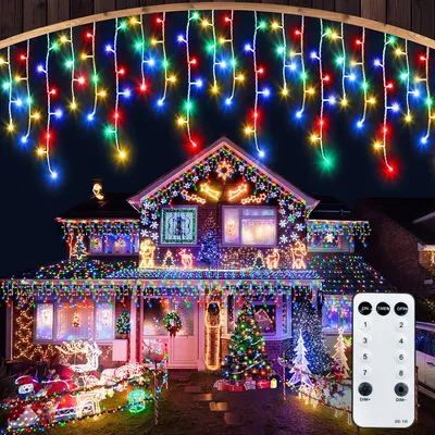 LED-Regenlichterkette 10 m, 400 LEDs, IP65, 8 Modi, bunt