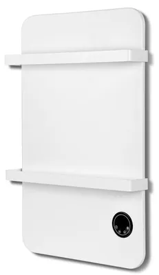 Produktbild von Peviasot Infrarotheizung 600W mit WLAN, Thermostat, Fernbedienung, zwei Handtuchhaltern und Touchdisplay, Weiß