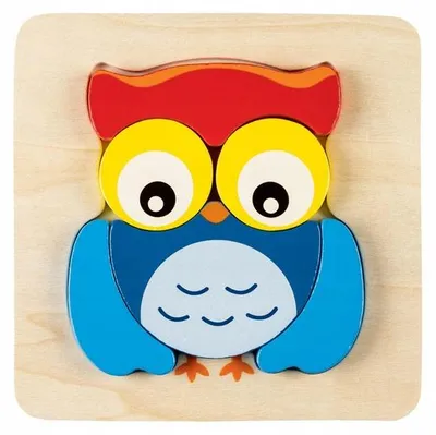 Produktbild von Playtive Holzpuzzle Eule 5 Teile 2D für Kinder