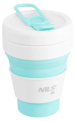 Produktbild von Faltbarer Silikonbecher, 355 ml, Mintfarbe