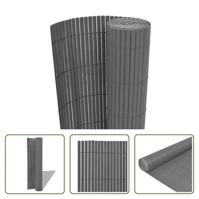 Immagine prodotto di The Living Store Recinzione da giardino bifacciale in PVC 90 x 500 cm Grigio