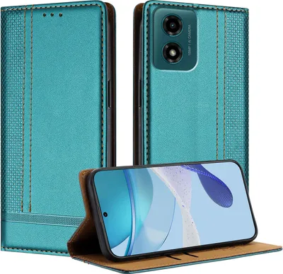 Obrázek produktu pro Pouzdro pro Motorola Moto G04 G24 kožené flipové pouzdro s funkcí stojánku zelené