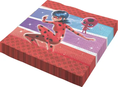 Produktbild von Servietten Miraculous 33x33 cm 20er-Pack Papierservietten für Kindergeburtstag