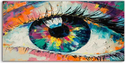 Produktbild von Coloray Canvas 100x50  Wandbild Leinwand Bilder Deko Abstraktion Menschlichen Auges