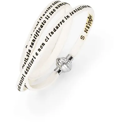Immagine prodotto di Bracciali   Pelle Amen Argento   Collezione Padre Nostro Italiano - uomo