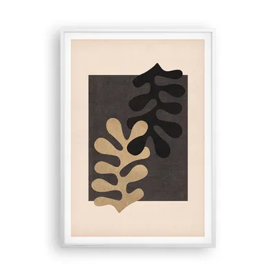 Produktbild von Gerahmtes Poster - Weißer Rahmen - Blätter Form Figur - 70x100 cm - Wand Bild - Wanddeko - Wandbilder - Kunstposter - Wandposter - Bilderrahmen - Bilder - Kunstdruck - P2WPA70x100-5131