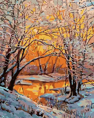 Produktbild von Zuty - Malen nach Zahlen - VERSCHNEITER FLUSS, 40x50 cm, mit Keilrahmen (bereits gespannt)