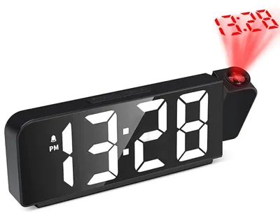 Projektionswecker 180° LED-Display Temperatur USB schwarz