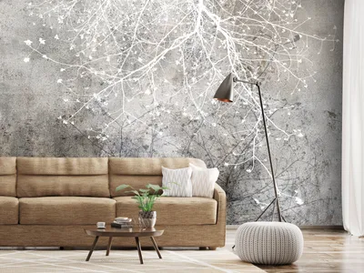 Produktbild von Vlies Fototapete Abstrakt 400x280 cm Tapeten Wandtapete XXL Bäume Natur weiß grau b-C-0826-a-a