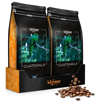 Immagine prodotto di Caffè in grani 2 x 1 kg GUATEMALA 100% Arabica appena tostato per macchine automatiche + sottobicchiere