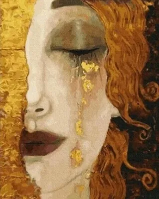 Productafbeelding van Diamantmozaïek, abstract, Gouden Tranen, 30x40 cm, Creatieve diamanten