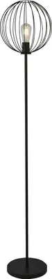 Immagine prodotto di Lampada da terra in metallo 161 cm nero E27 paralume a sfera rotonda paralume a filo retrò