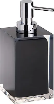 Produktbild von BISTA Seifenspender Polyresin Schwarz 70x172x82 mm für Bad & Küche >> freistehend anwendbar