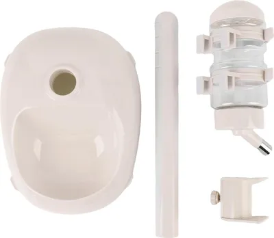 Image de Distributeur d'eau pour animaux de compagnie Hauteur du nourrisseur Réglable Capacité 500 ml Automatique pour chiots Beige