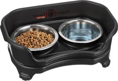 Produktbild von Erhöhte Hunde-Näpfe aus Edelstahl schwarz