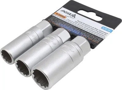 Obrázok produktu pre Sada tenkostenných nástrčných kľúčov na zapaľovacie sviečky, s 12-hranom  14 - 16 - 18mm, 3/8''