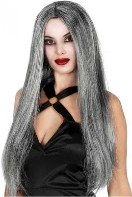 Produktbild von Silbergrau-melierte Hexenperücke für Fasching, Gothic Party & Halloween
