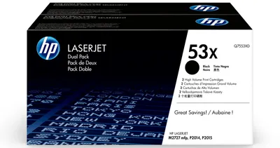 Obrázok produktu pre HP Dvojbalenie čiernych originálnych tonerových kaziet s vysokou výťažnosťou 53X LaserJet, 14000 strany, Čierna, 2 kusov