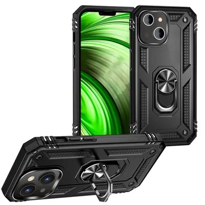 Produktbild von Ring Hülle für iPhone 14 Plus - Military Schutz Stoßfest Outdoor Hard Case Cover Schwarz