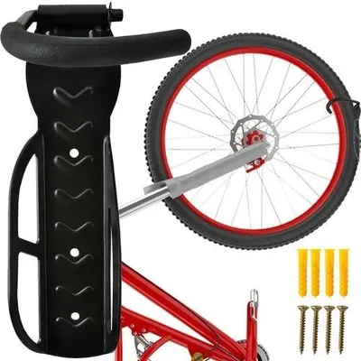 Produktbild von Fahrrad Wandhalterung 26 × 7 × 12 cm 1 Stück Schwarz Fahrradhalter Wandhalter Fahrradaufhängung Wandmontage Stahl bis 25 kg