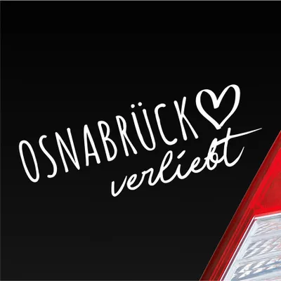 Produktbild von Auto Aufkleber Osnabrück verliebt Herz Stadt Heimat Liebe Car 19x7 cm Weiss Matt Sticker Heckscheibenaufkleber